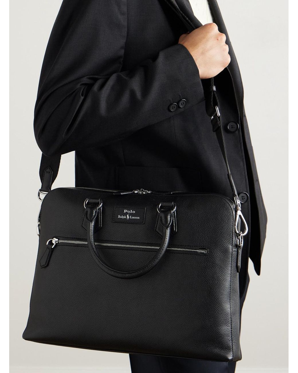 Polo Ralph Lauren Commuter Full-Grain Leather Messenger Bag in