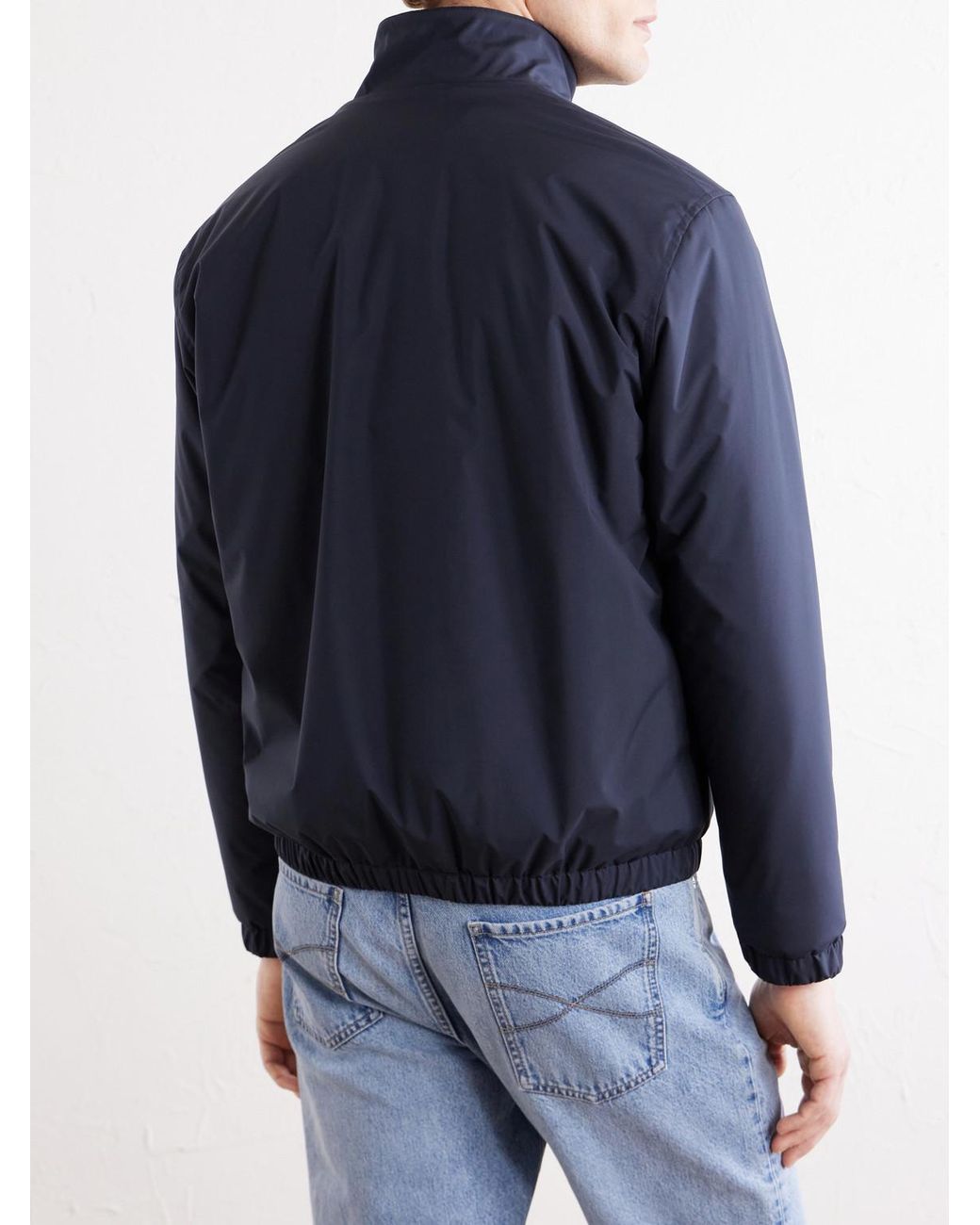 Lardini Blue Shell Bomber Jacket for men