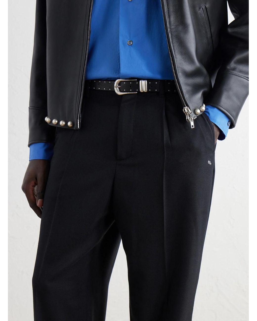 Second Layer Black The Doc 2Cm Studded Leather Belt for men