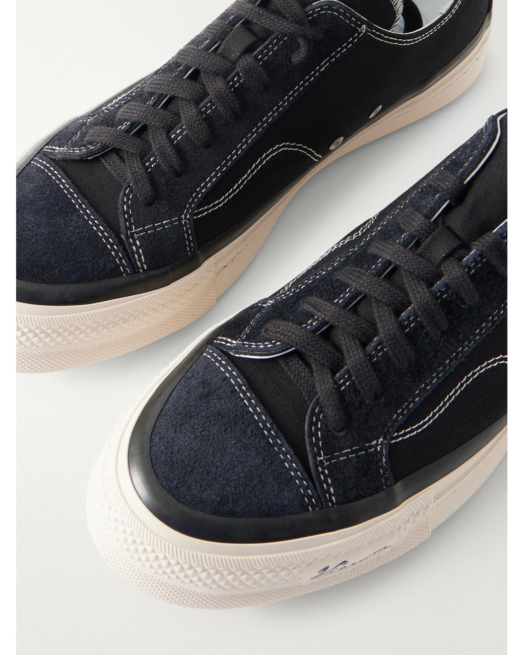 Visvim Black Nolan Suede-Trimmed Canvas Sneakers for men