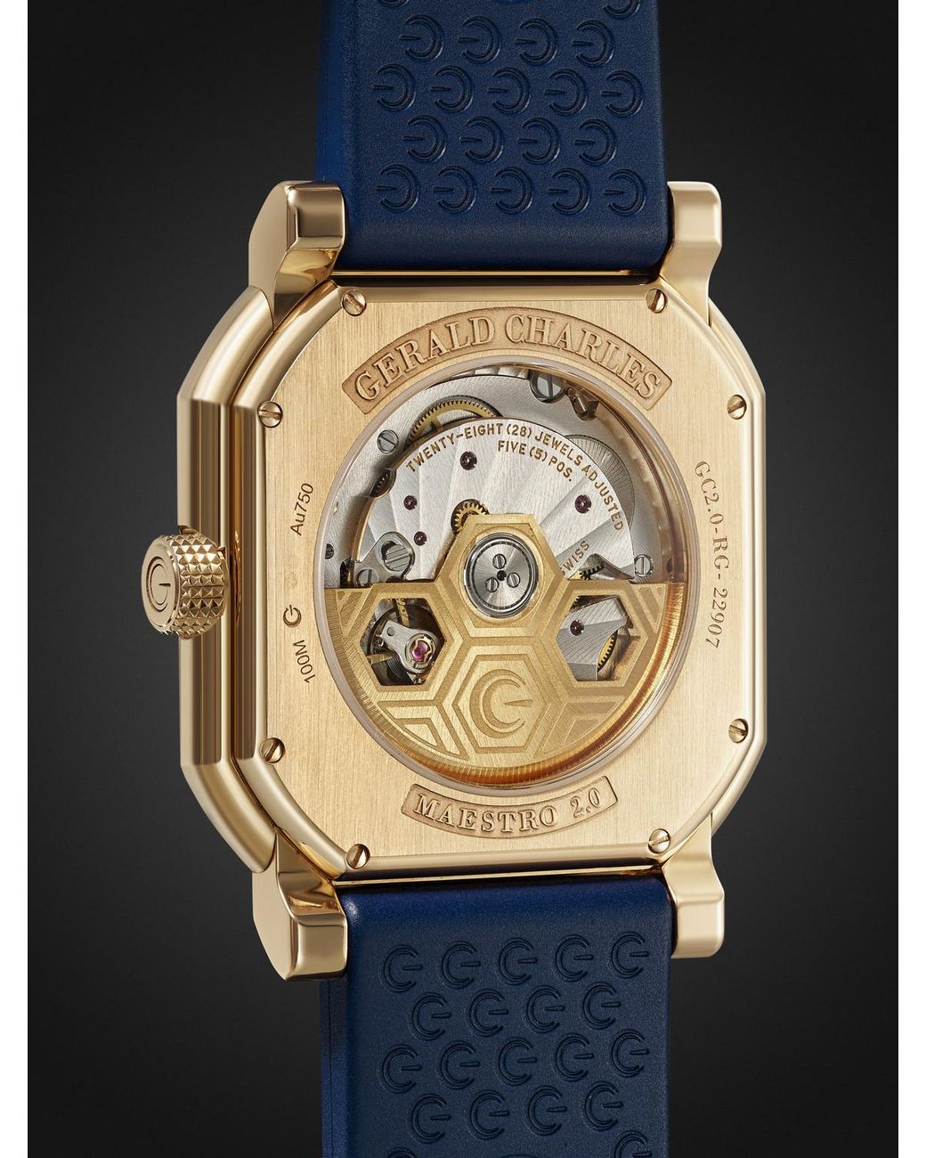 Gerald Charles Blue Maestro 2.0 Ultra-Thin Automatic 18-Karat Rose Watch, Ref. Gc2.0-Rg-01 for men