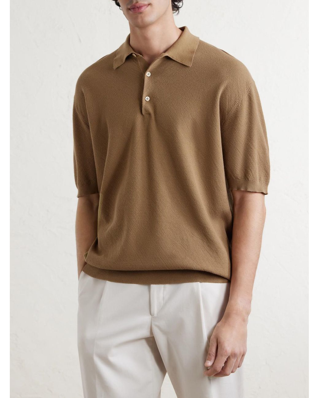 Boglioli Brown Cotton-Piqué Polo Shirt for men