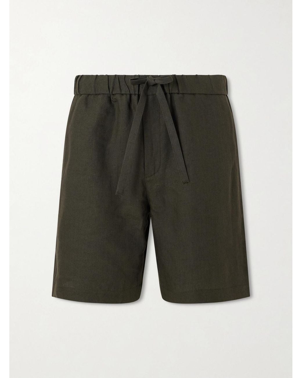De Bonne Facture Green Traveler Straight-Leg Linen Shorts for men