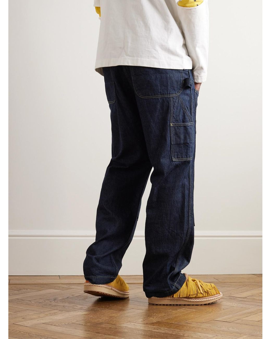 Kapital Blue Lumber Straight-Leg Panelled Jeans for men