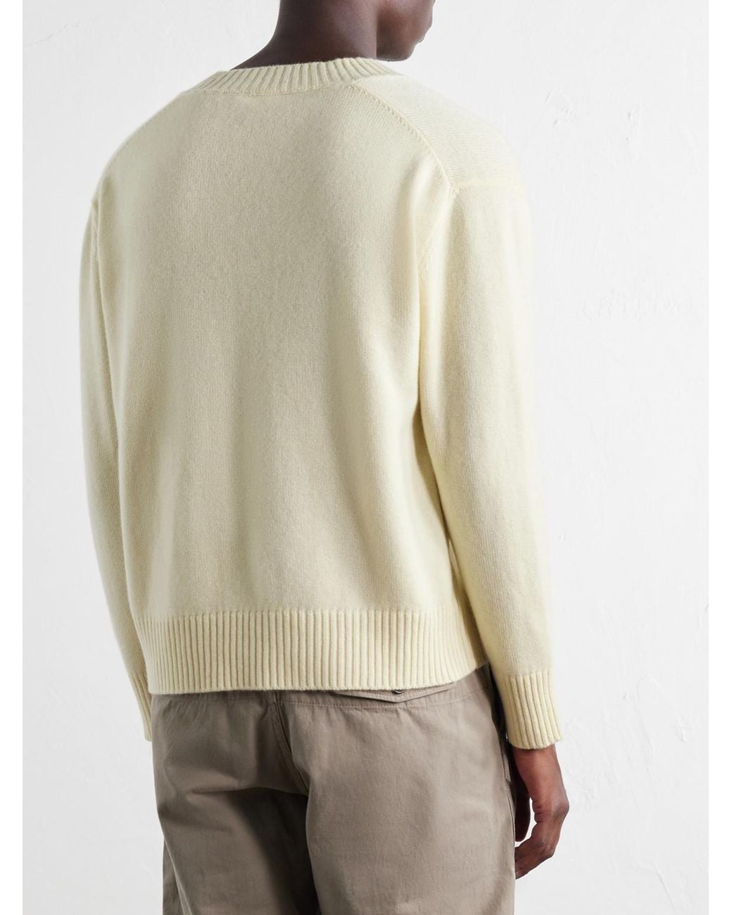 Second Layer Natural Vexed Wool And Cashmere-Blend Sweater for men