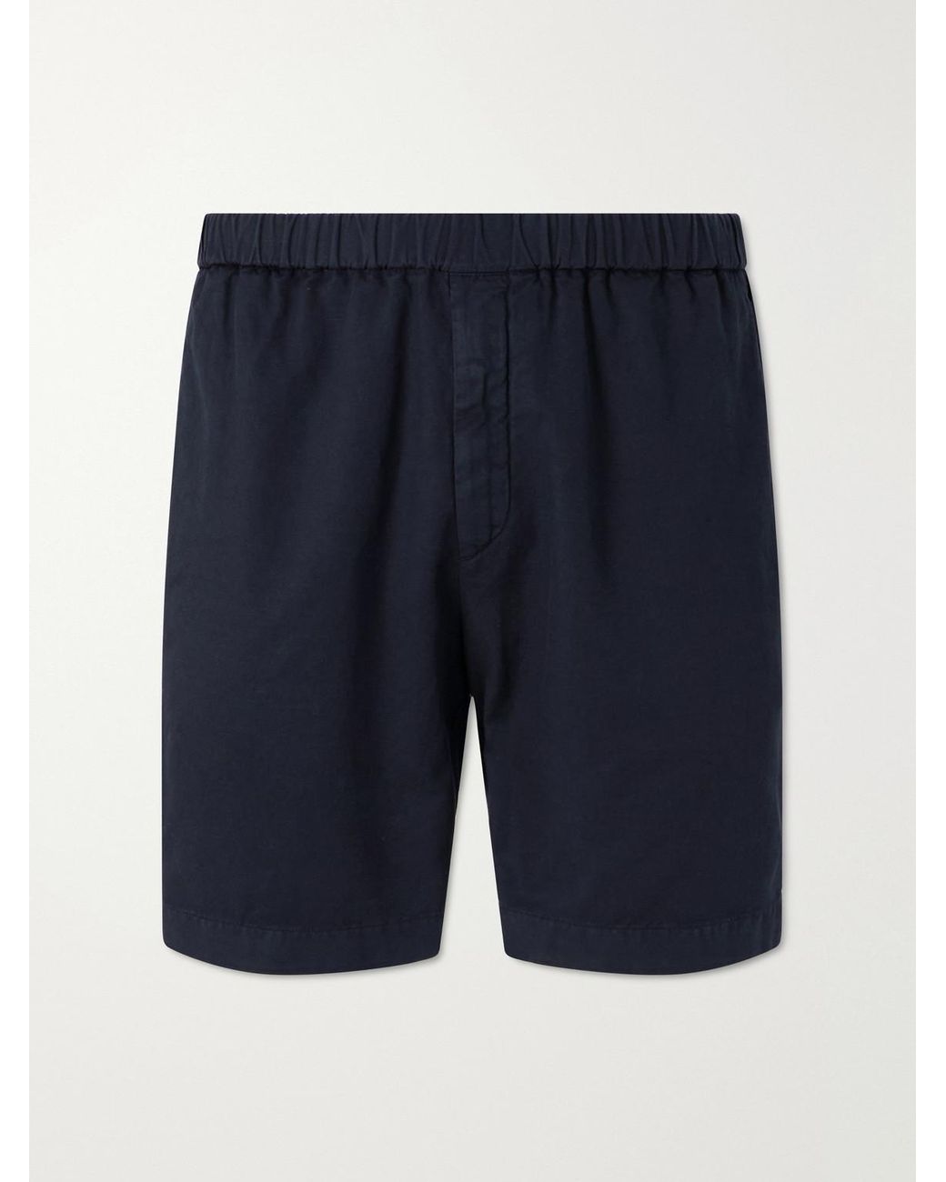 Boglioli Blue Straight-Leg Stretch Cotton And Linen-Blend Shorts for men