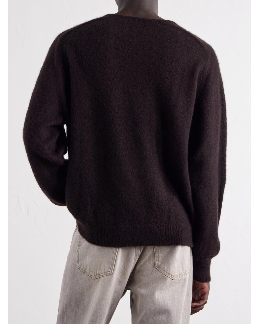 A.PRESSE Blue Brushed Cashmere Sweater for men