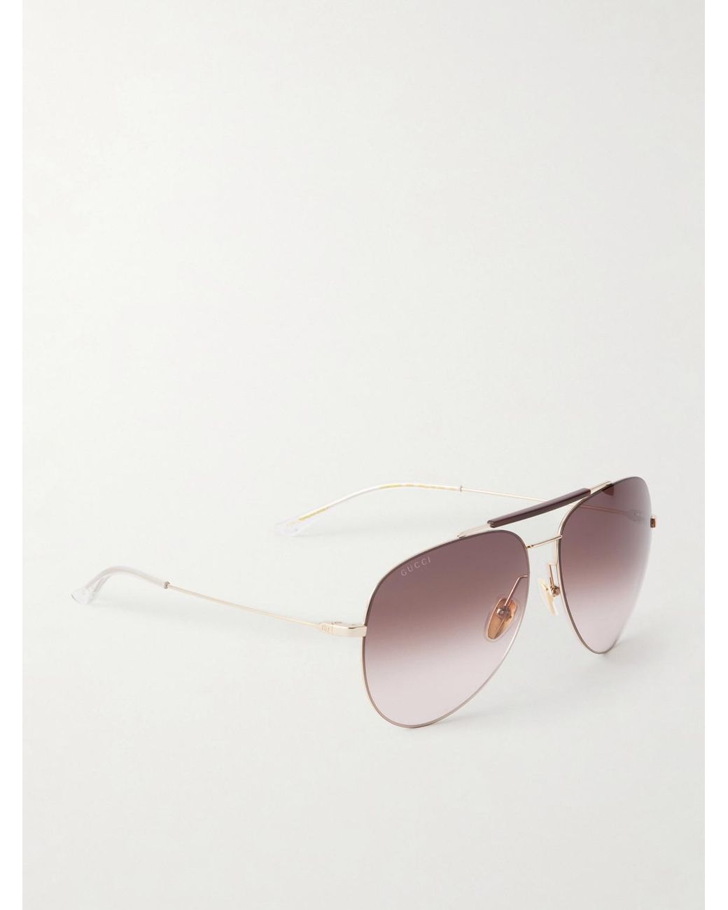 Gucci Metallic Pure Light Aviator-Style-Tone Sunglasses for men