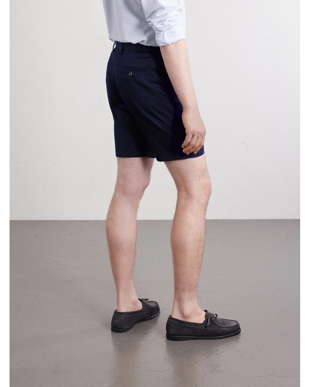 Mr P. Blue Cotton-Canvas Bermuda Shorts for men