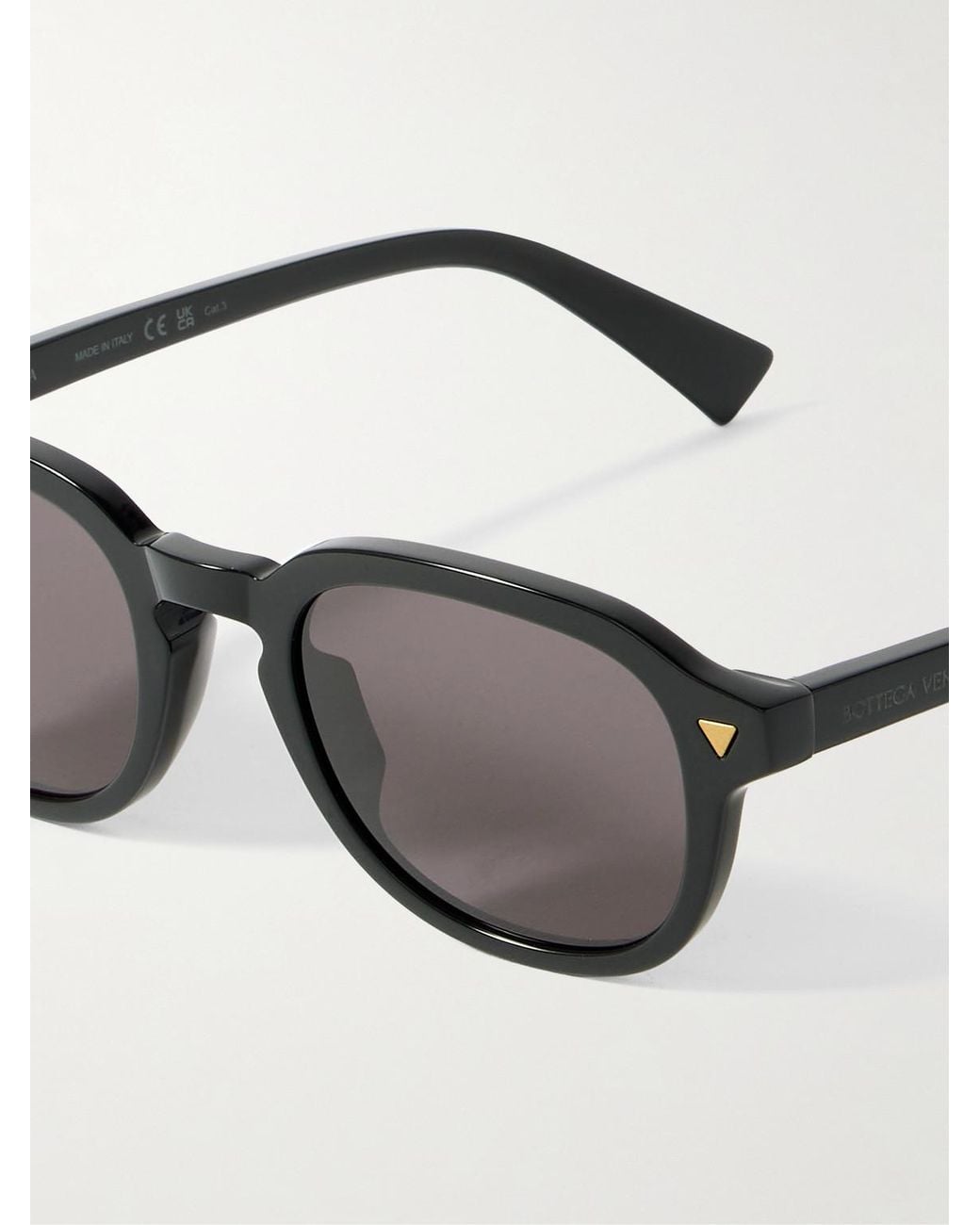 Bottega Veneta Black Round-frame Acetate Sunglasses for men