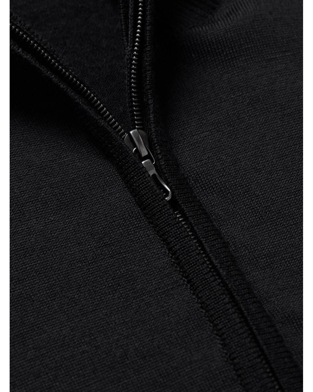 John Smedley Black Slim-Fit Merino Wool Half-Zip Sweater for men