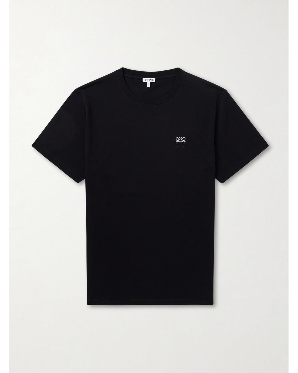 Loewe Black Anagram-Embroidered Cotton-Jersey T-Shirt for men