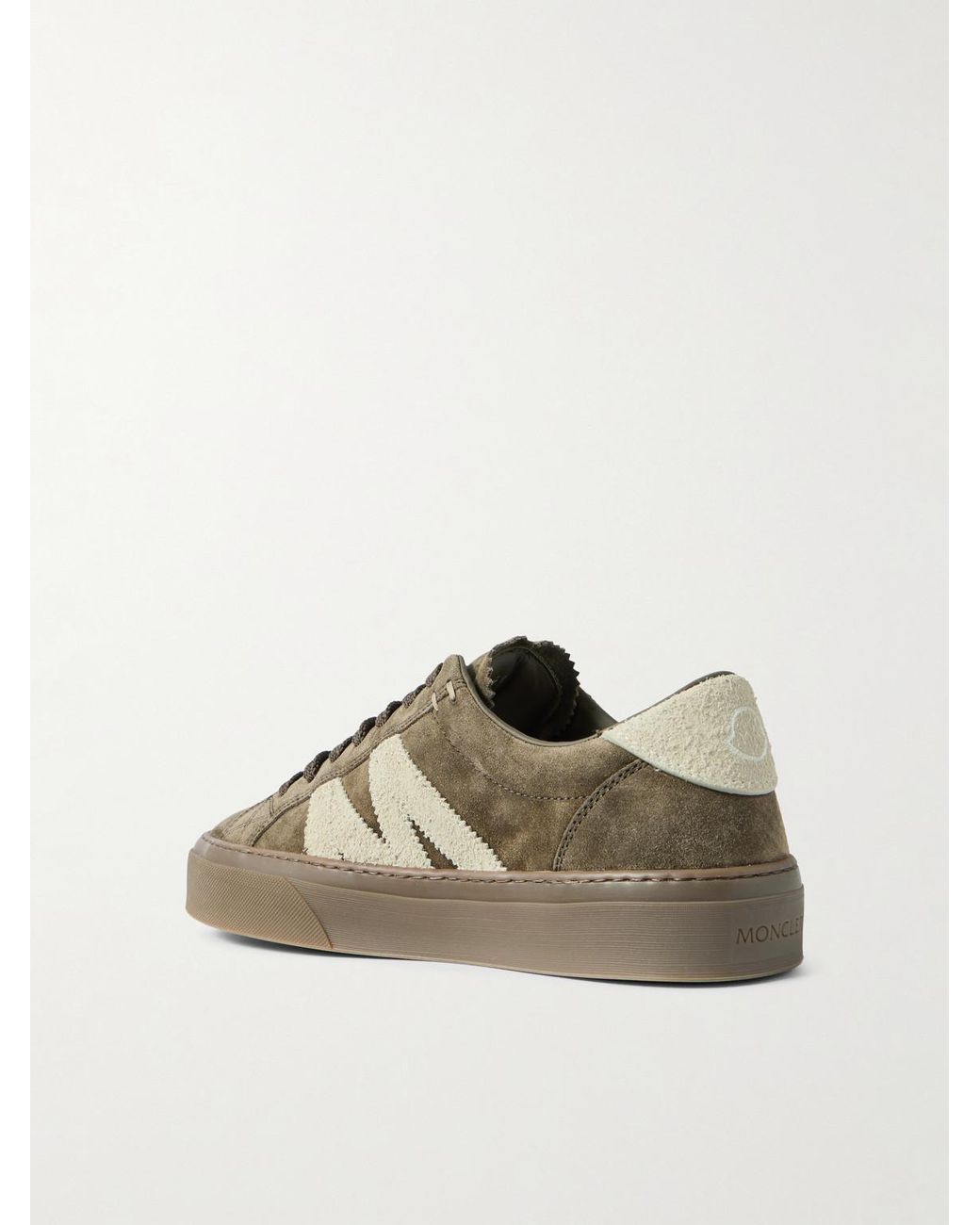 Moncler Brown Monaco Suede Sneakers for men