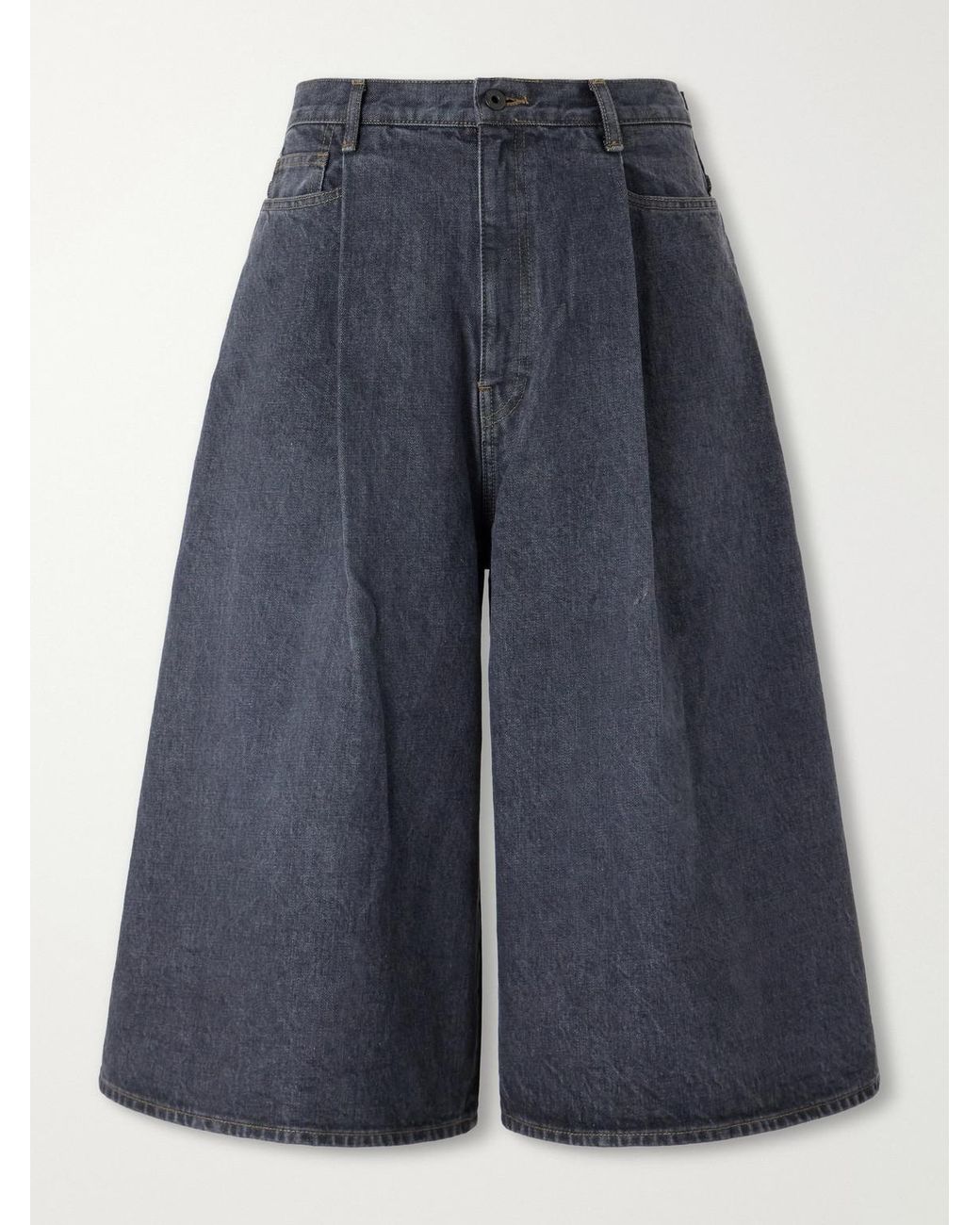 Kapital Blue Wide-leg Denim Shorts for men