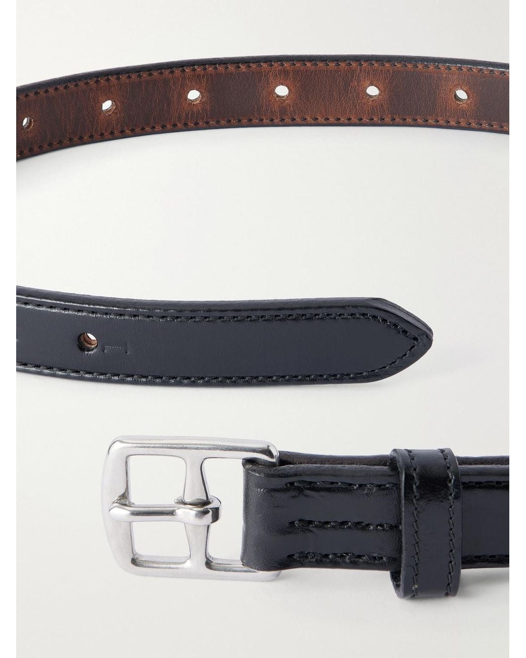 Yuketen Blue Stirrup 3Cm Leather Belt for men