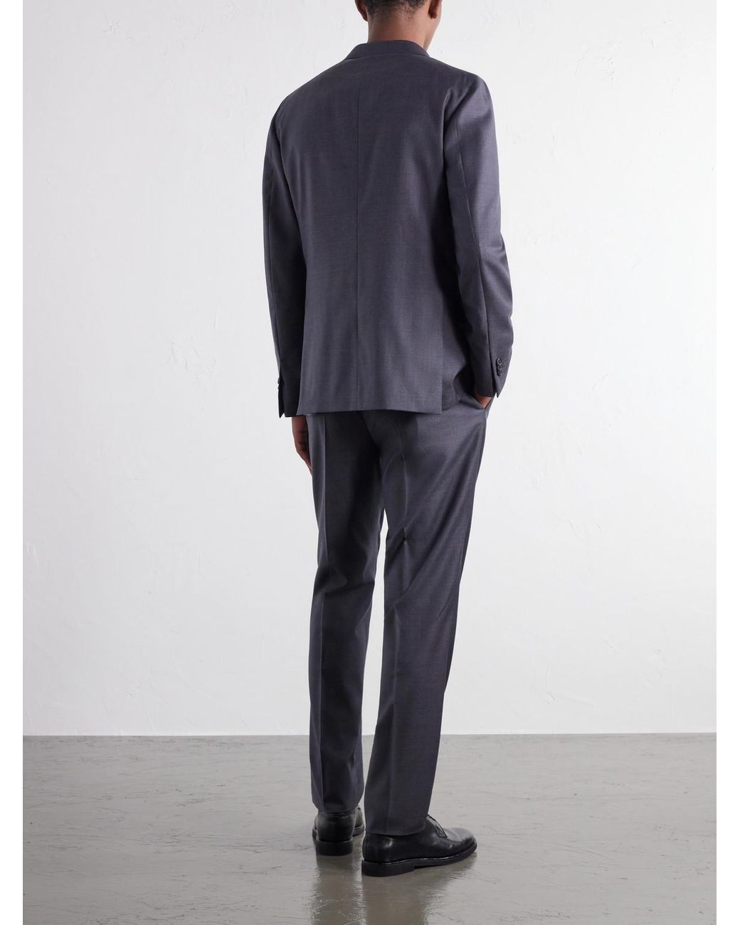 Slowear Blue Incotex Double-Breasted Virgin Wool Batavia Suit for men