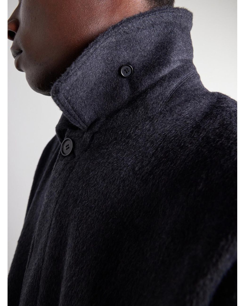 NN07 Blue Gibson 80040 Brushed Wool-Blend Flannel Coat for men