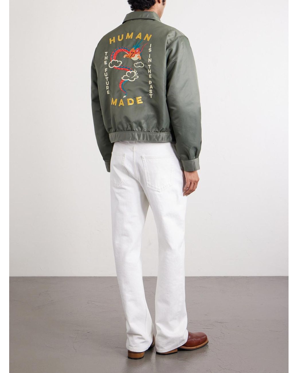 Embroidered Nylon Jacket di Human Made in Green da Uomo