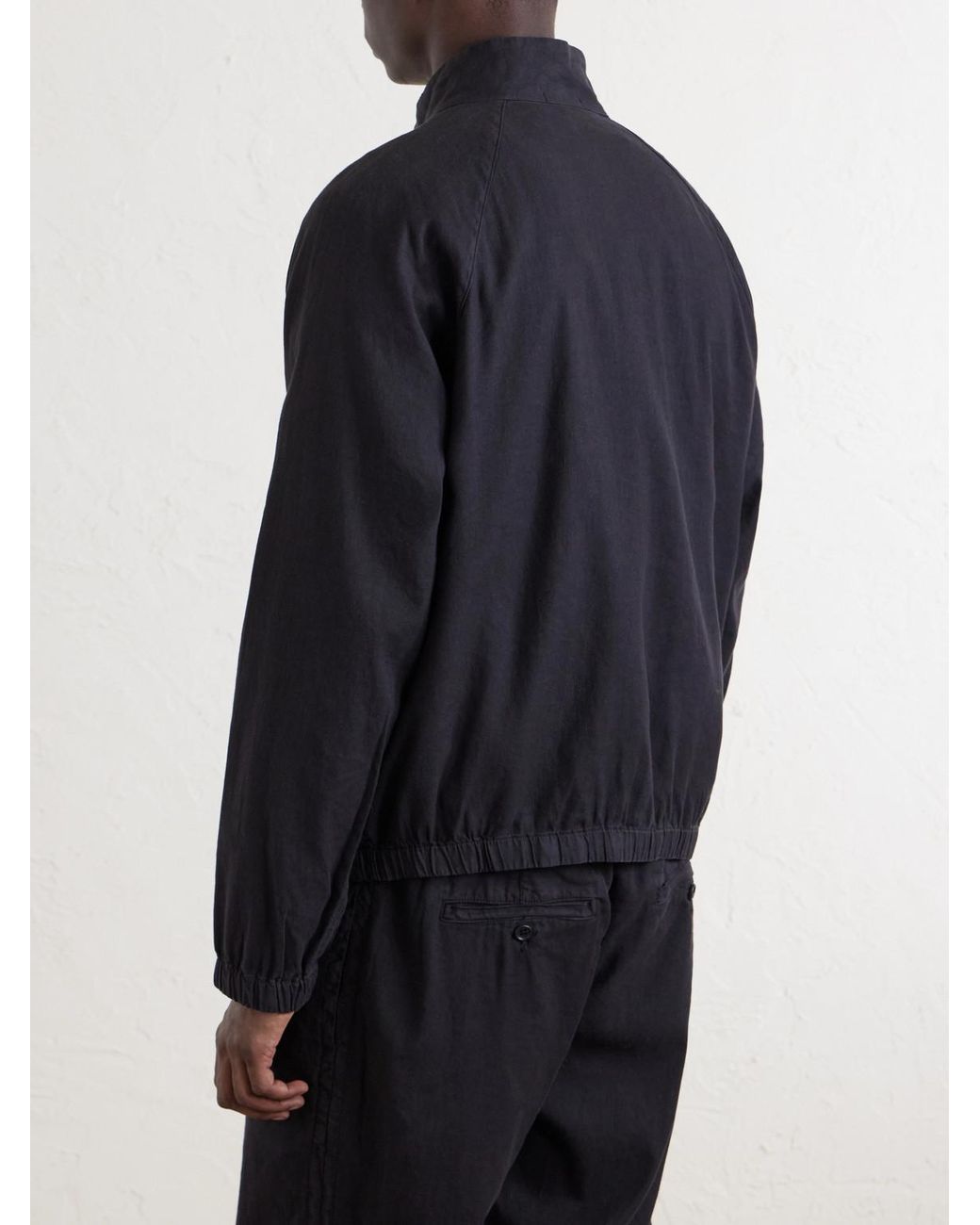 James Perse Black Linen-Blend Blouson Jacket for men