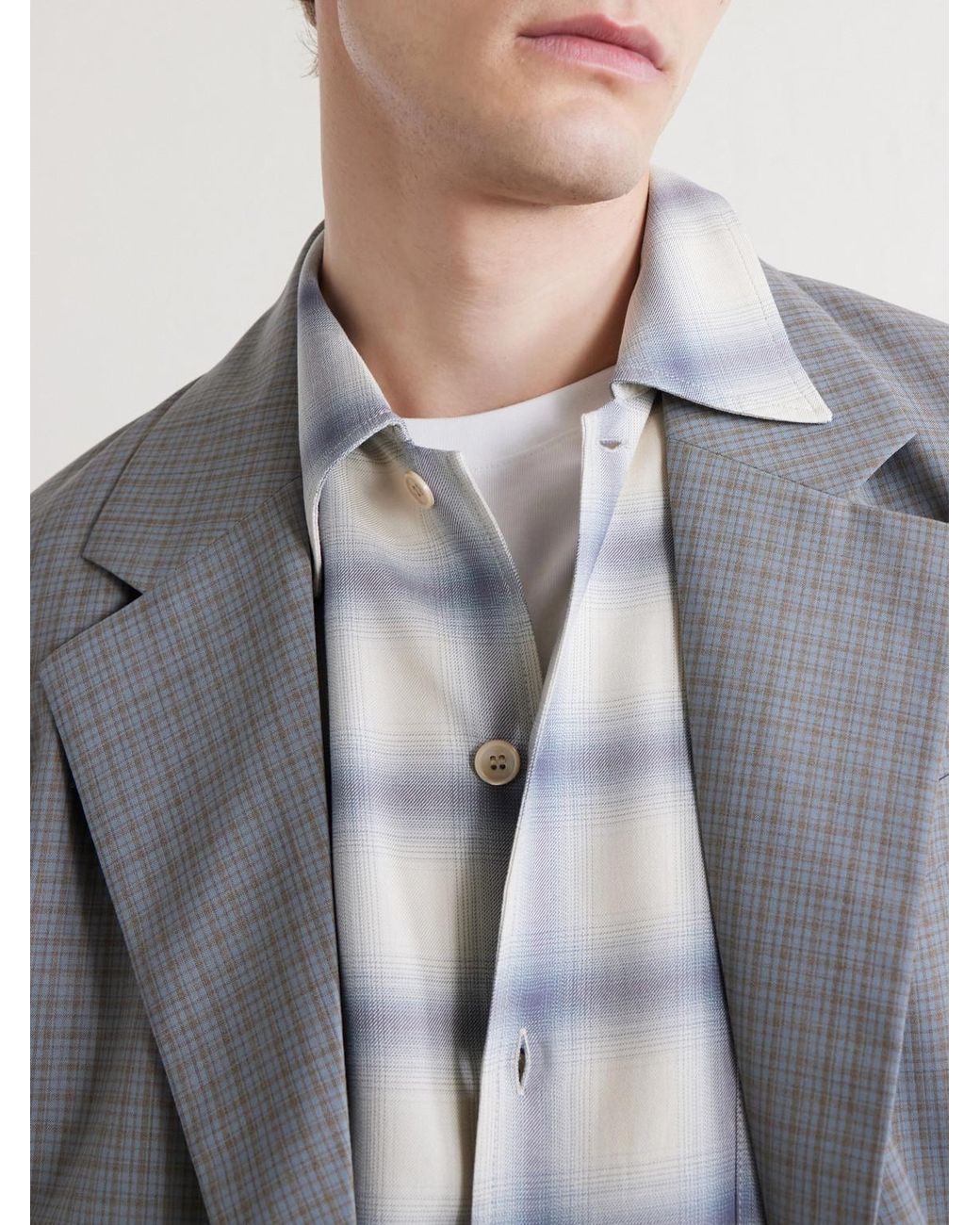 Our Legacy Blue Every Checked Twill Shirt for men