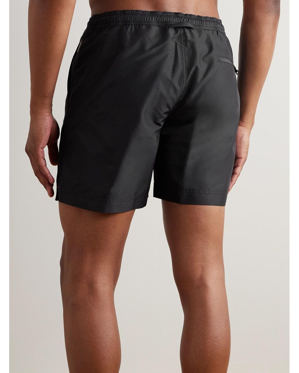 Orlebar Brown Black Bulldog Straight-Leg Mid-Length Recycled Swim Shorts for men