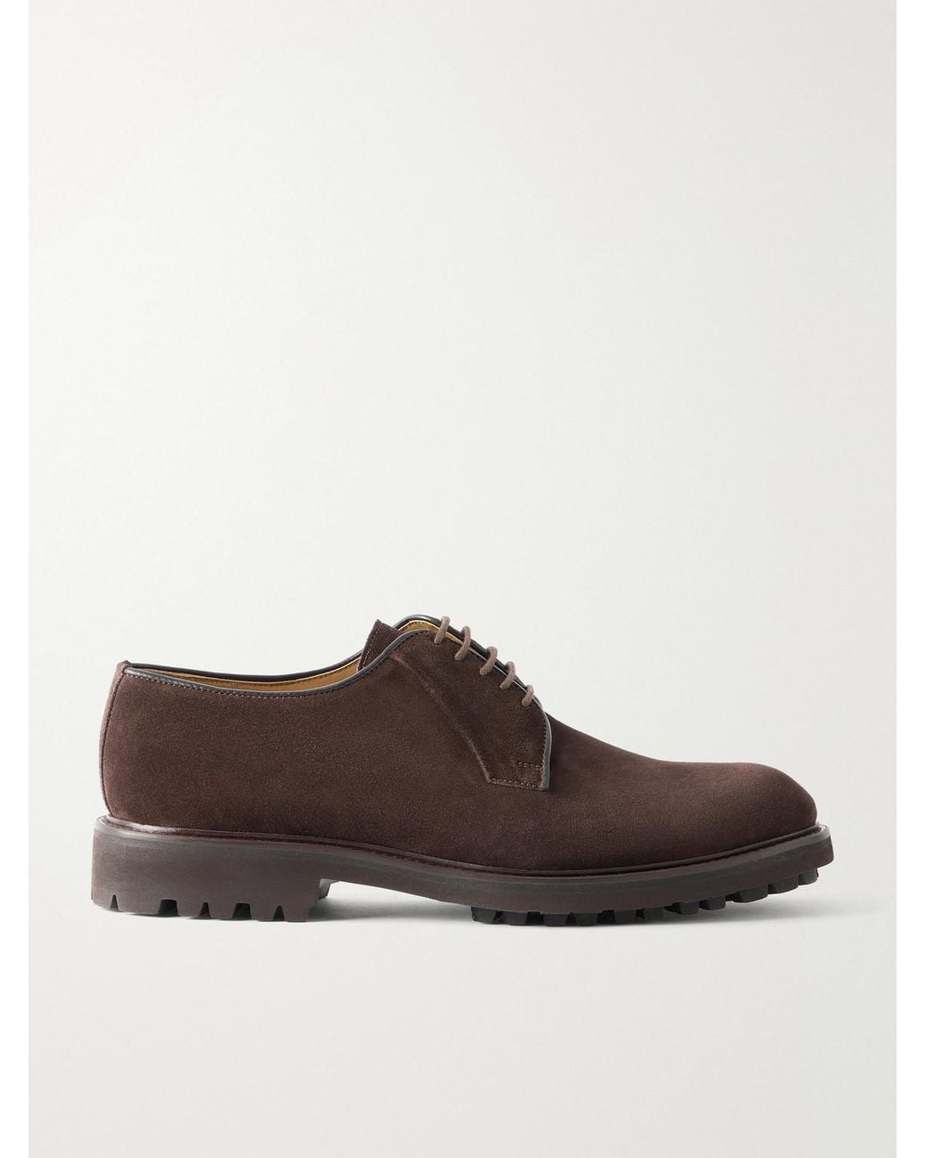 Mr P. Brown Suede Derby Shoes for men