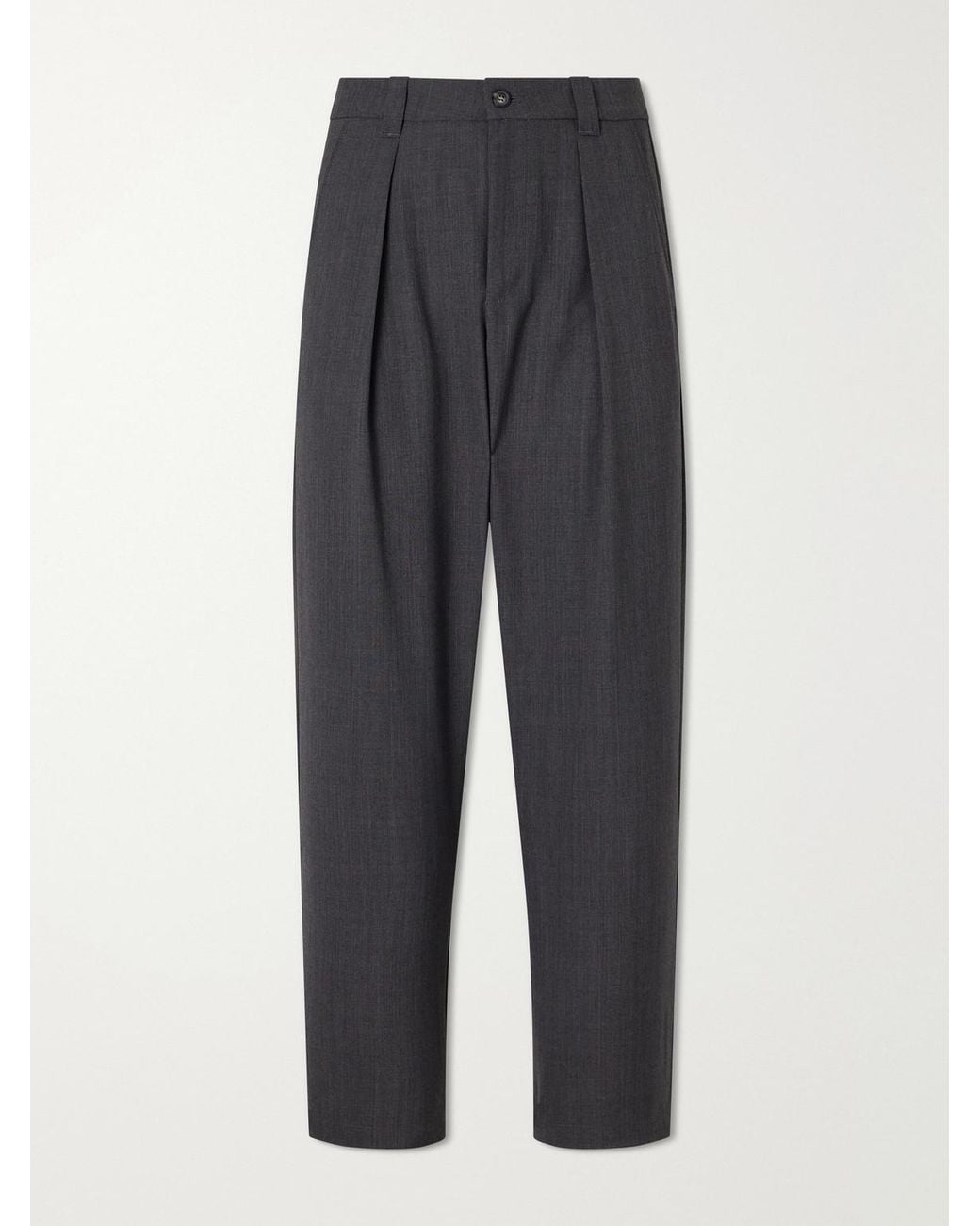 A.P.C. Gray Renato Wide-Leg Pleated Twill Trousers for men