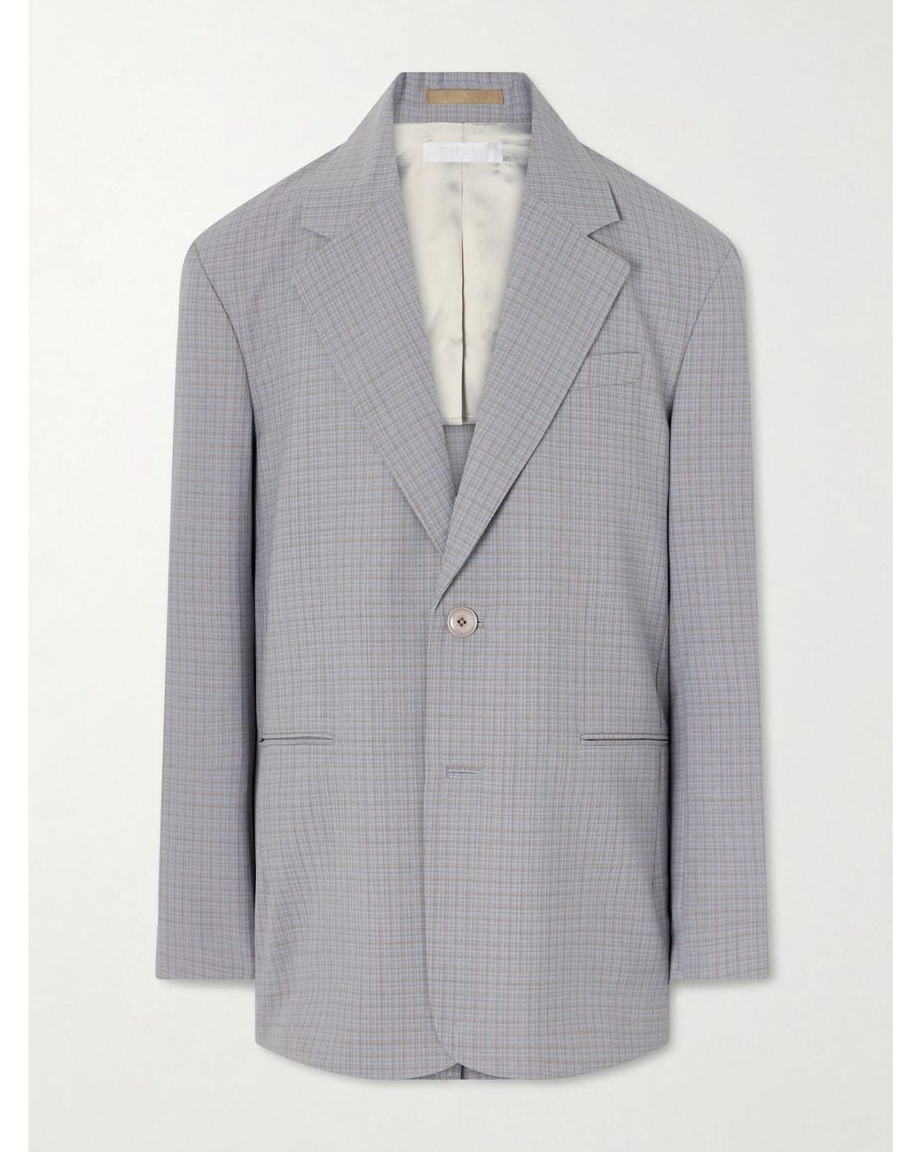 Our Legacy Gray Industry Checked Grain De Poudre Blazer for men