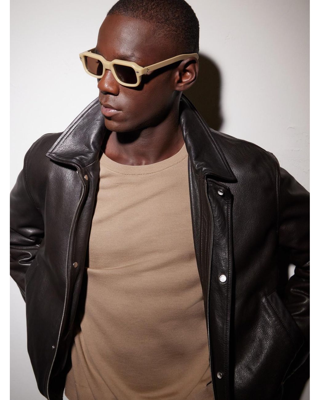 Jacques Marie Mage Natural Sandro Rectangular-Frame Acetate Sunglasses for men