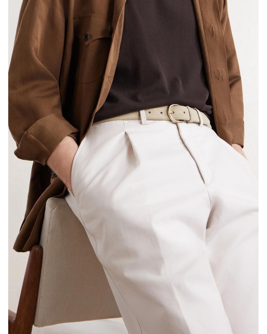 Morjas Natural 3Cm Suede Belt for men