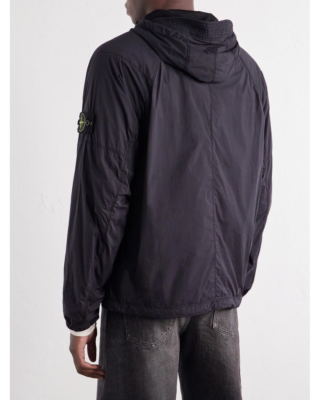 Stone Island Blue Hooded Ultralight Nylon Stretch-Tc Jacket for men