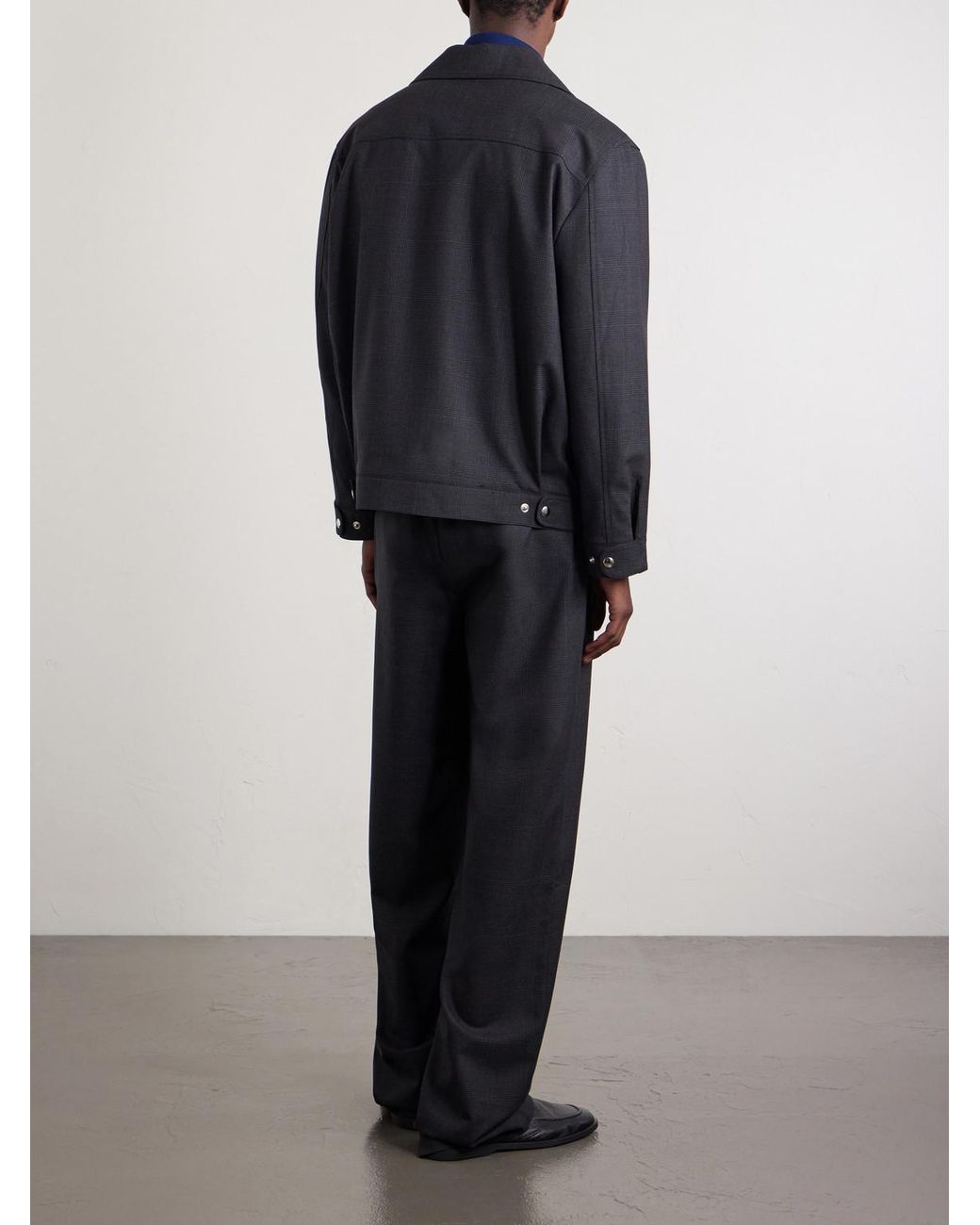 De Bonne Facture Blue Grandad Straight-Leg Wool Trousers for men