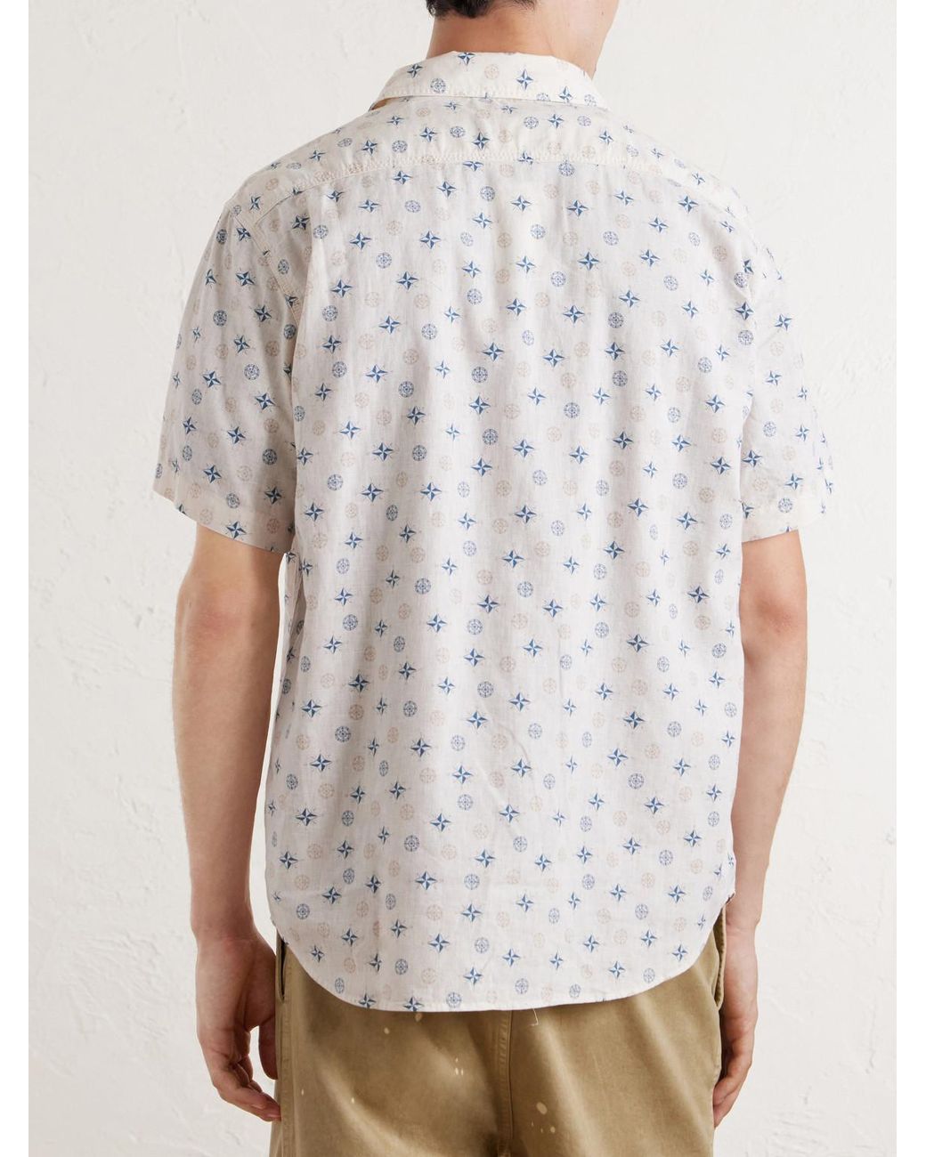 RRL White Printed Linen And Cotton-Blend Shirt for men