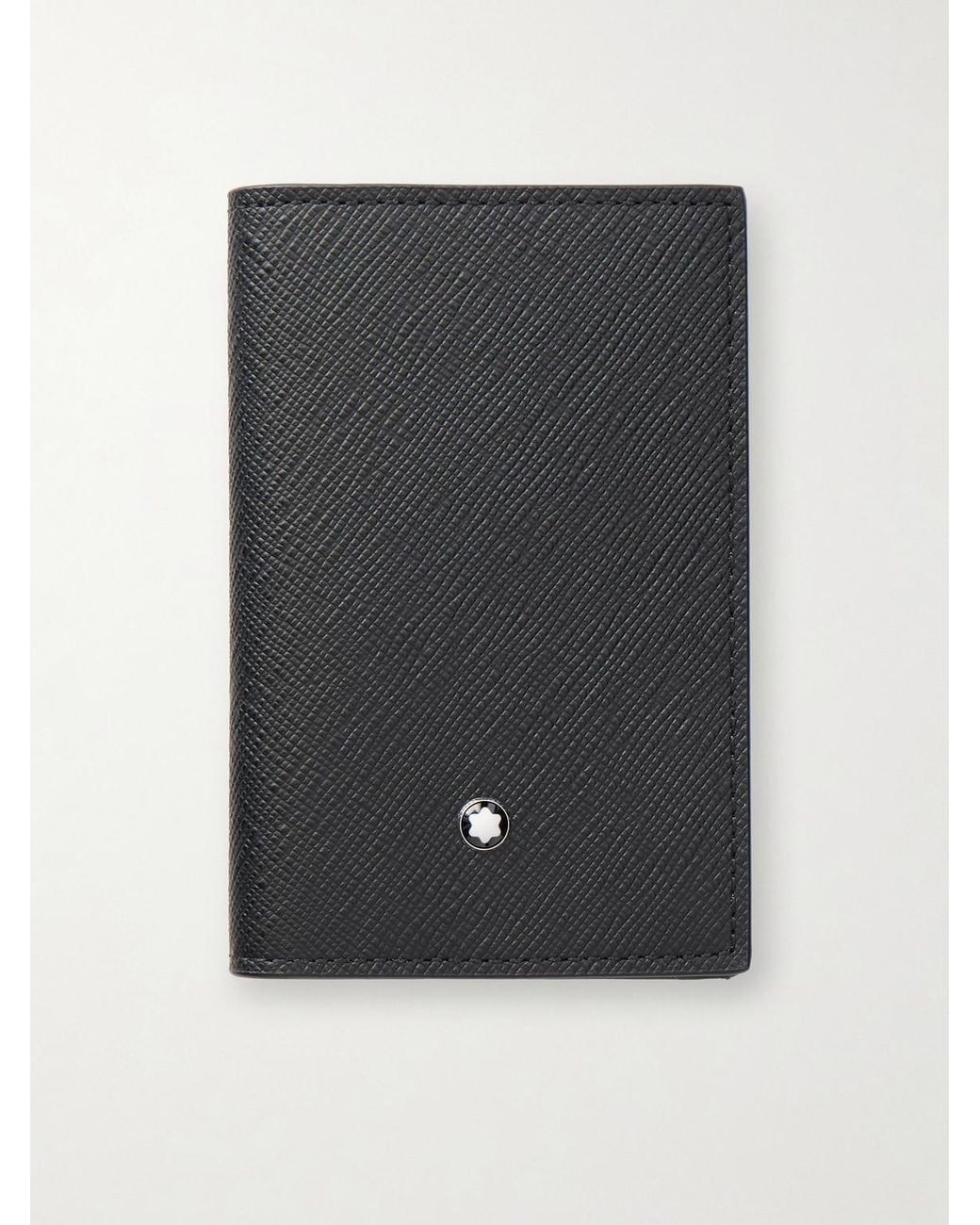 Montblanc Black Cross-Grain Leather Cardholder for men