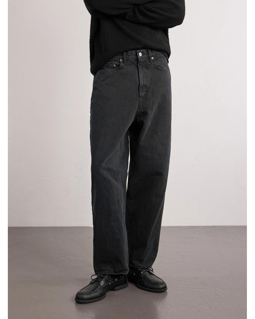 A.PRESSE Black Straight-Leg Jeans for men