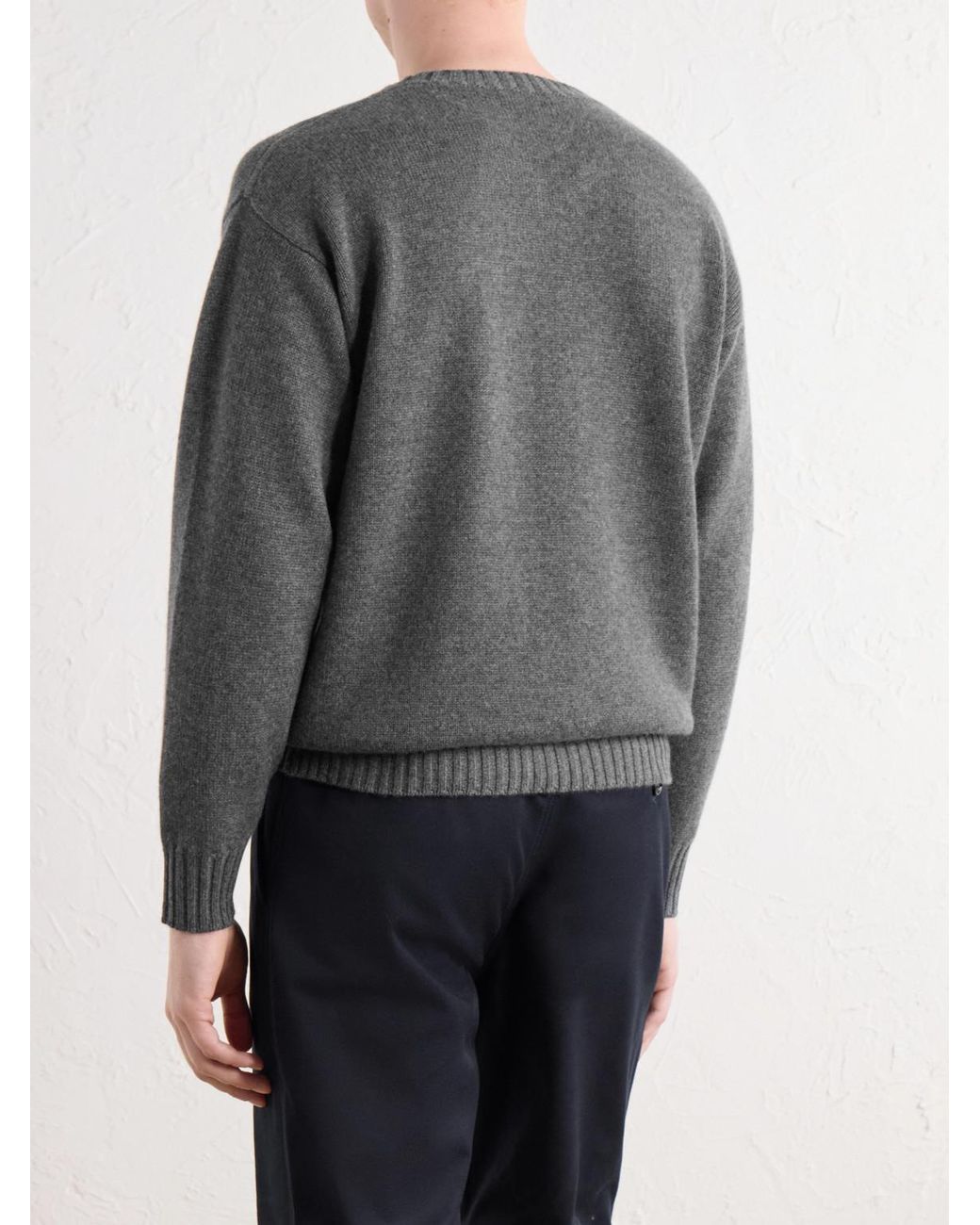 Brunello Cucinelli Gray Cashmere Sweater for men