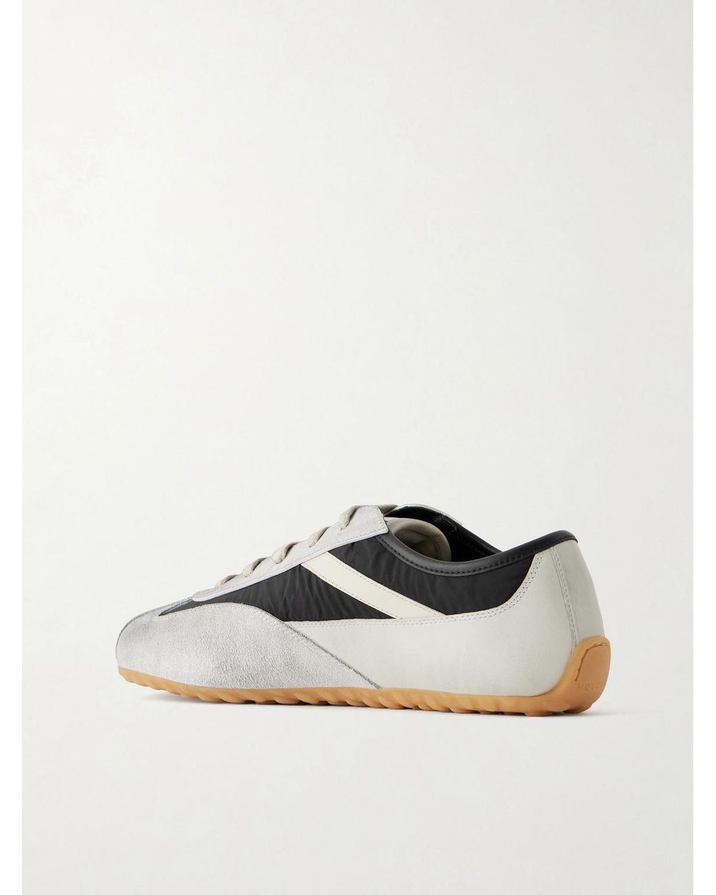McQueen White Suede-Trimmed Shell Sneakers for men
