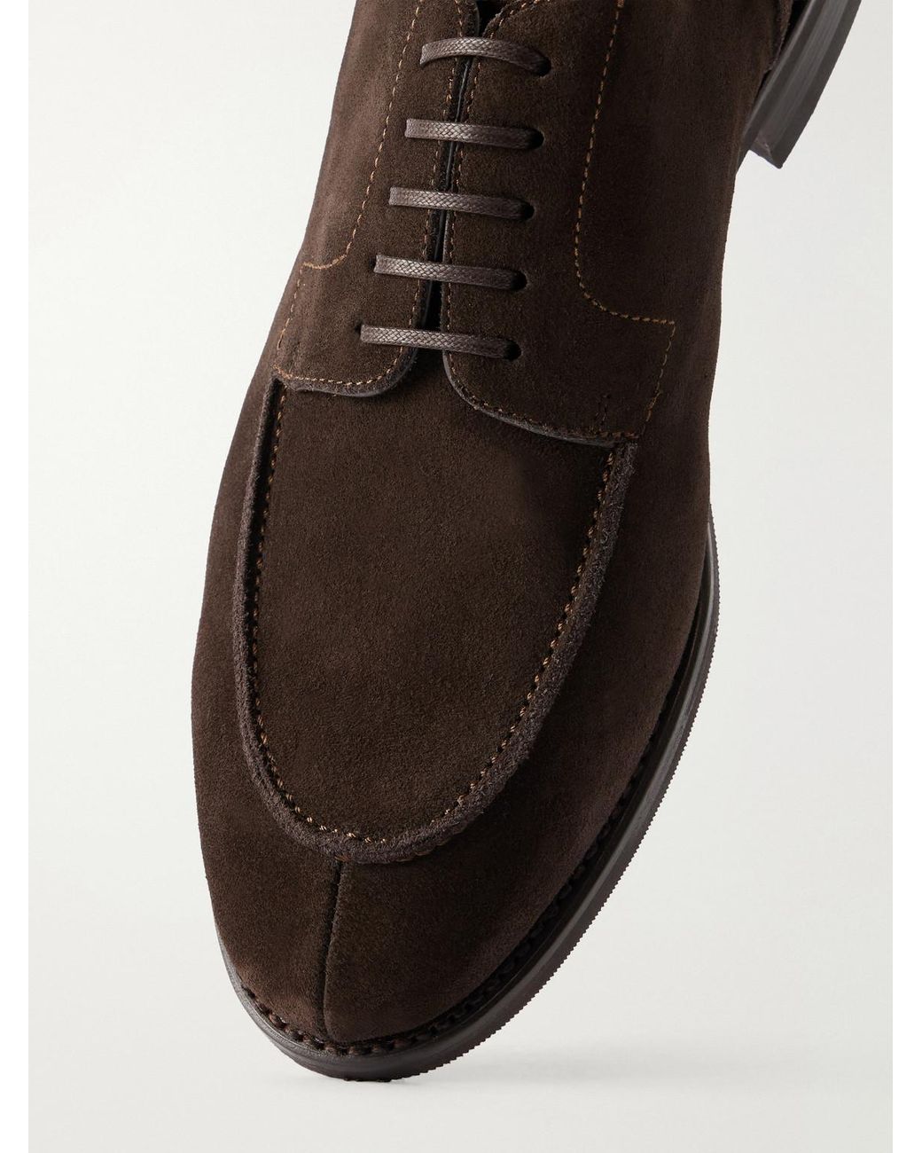 Morjas Brown The Split Toe Suede Derby Shoes for men