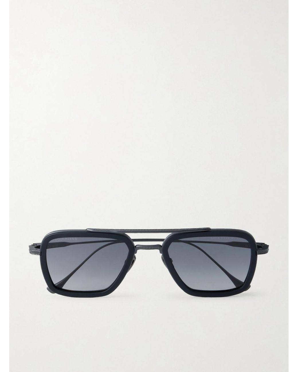 Dita Eyewear Blue Flight.006 Double-Bridge Aviator-Style Titanium And Acetate Sunglasses for men