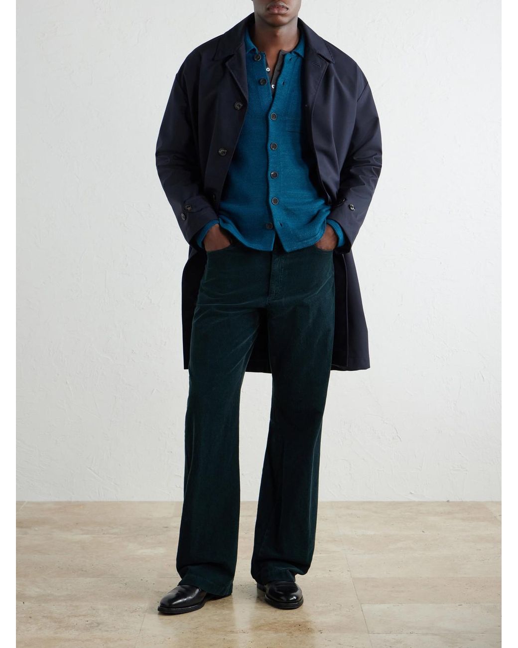 Inis Meáin Blue Merino Wool And Linen-Blend Cardigan for men