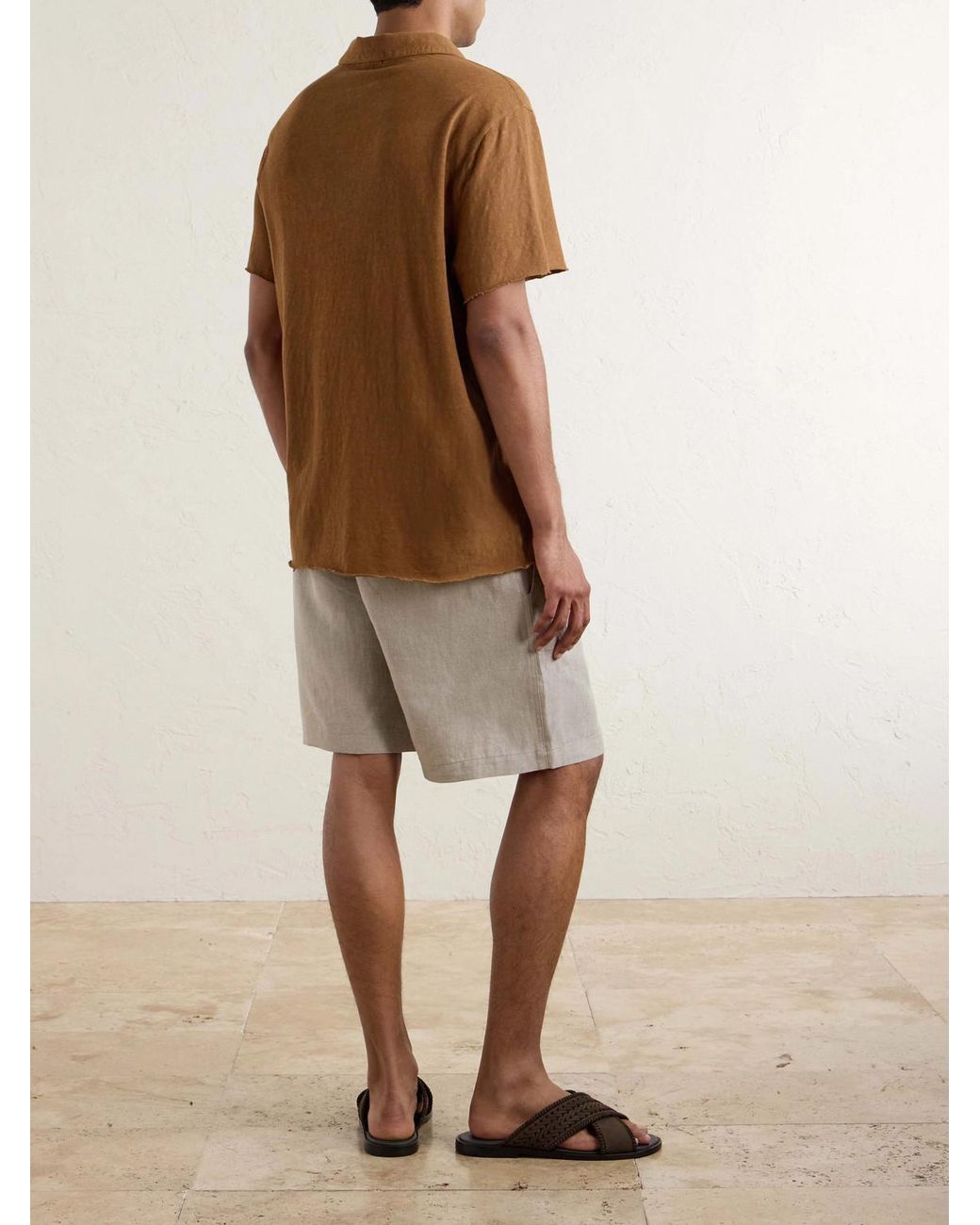 De Bonne Facture Natural Traveler Straight-Leg Linen Shorts for men