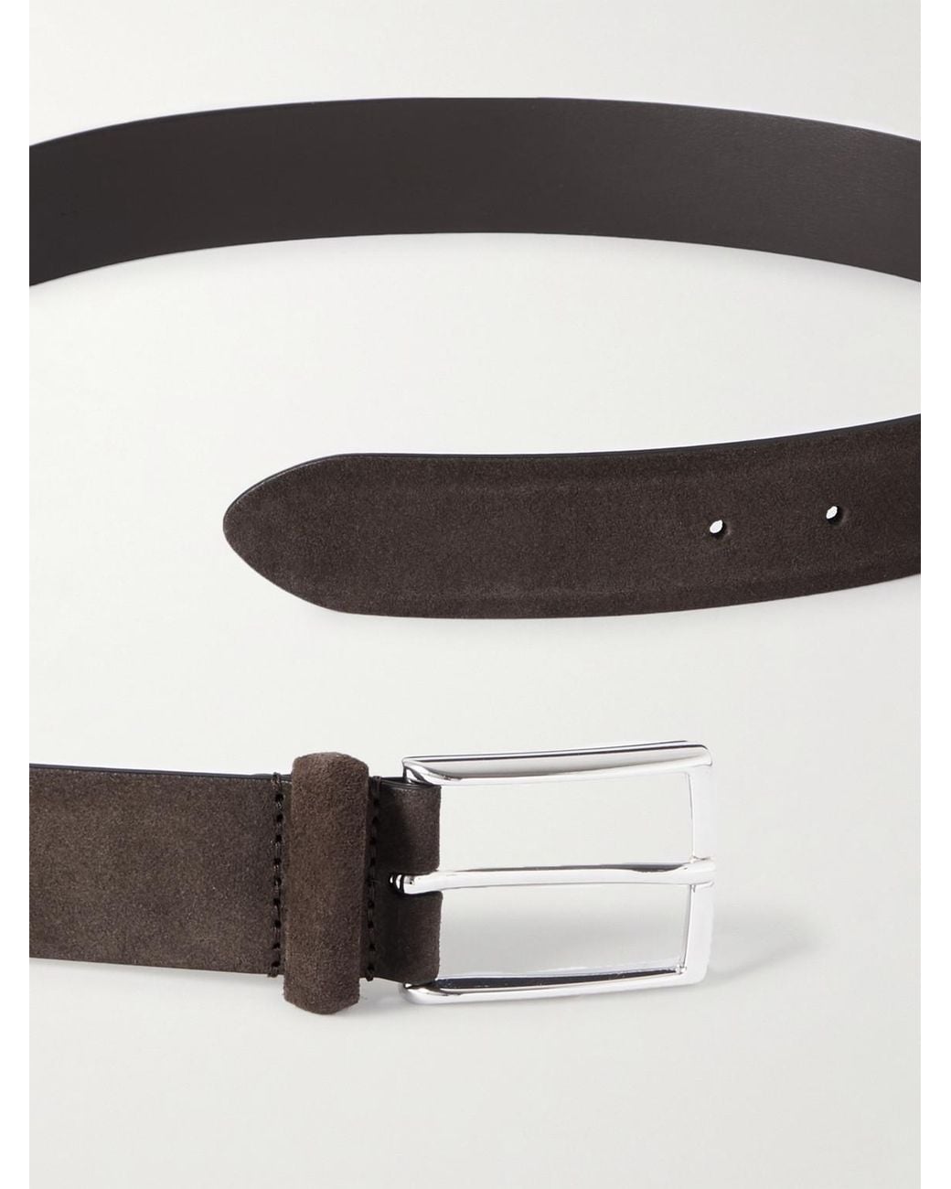 Andersons Brown 3.5Cm Suede Belt for men