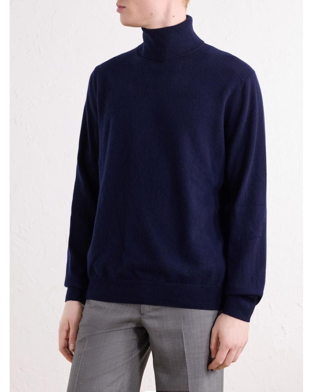 Paul Smith Blue Cashmere Rollneck Sweater for men