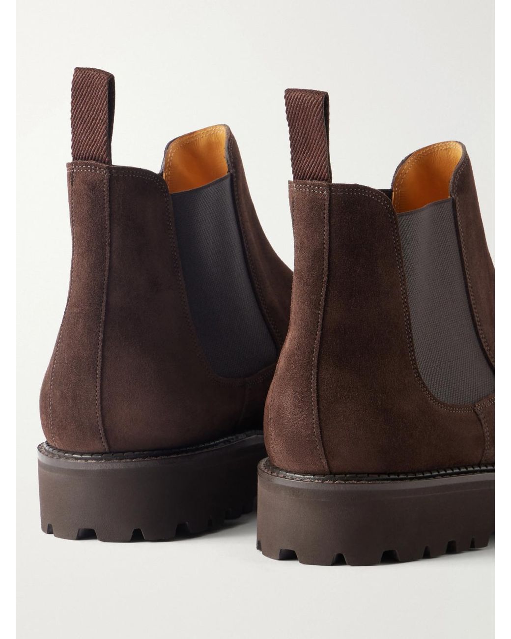 John Lobb Brown Lawry New Standard Suede Chelsea Boots for men