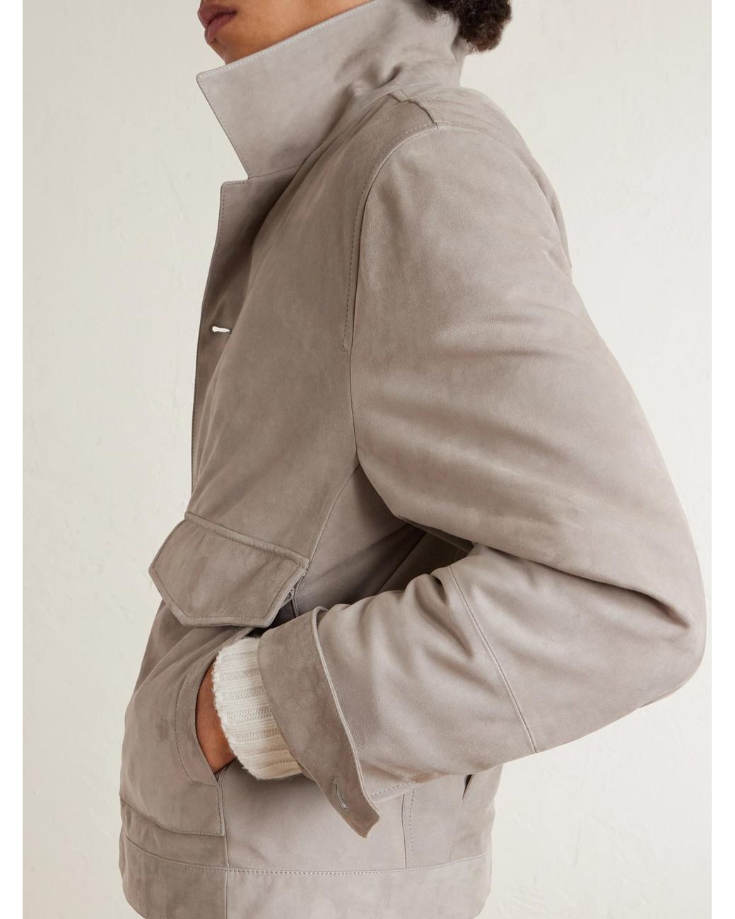 Brunello Cucinelli Natural Suede Blouson Jacket for men