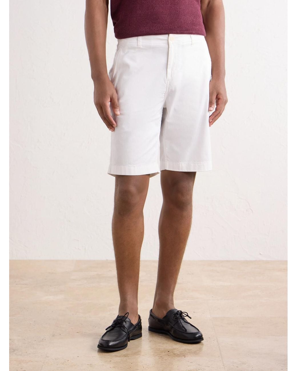 Vilebrequin White Belin Woven Cotton-Blend Casual Shorts for men