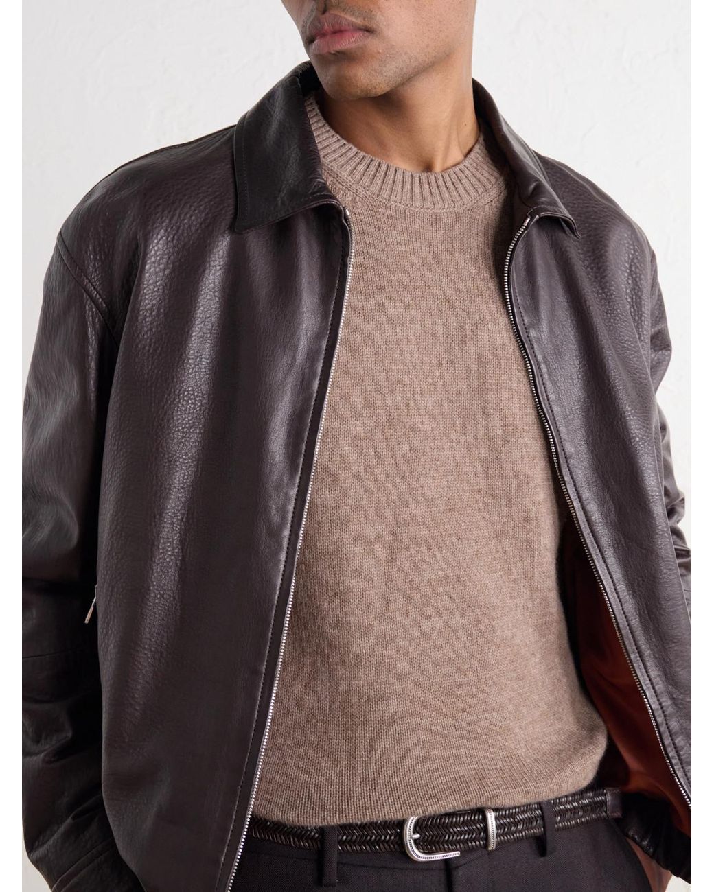 Boglioli Natural Virgin Wool And Cashmere-Blend Sweater for men