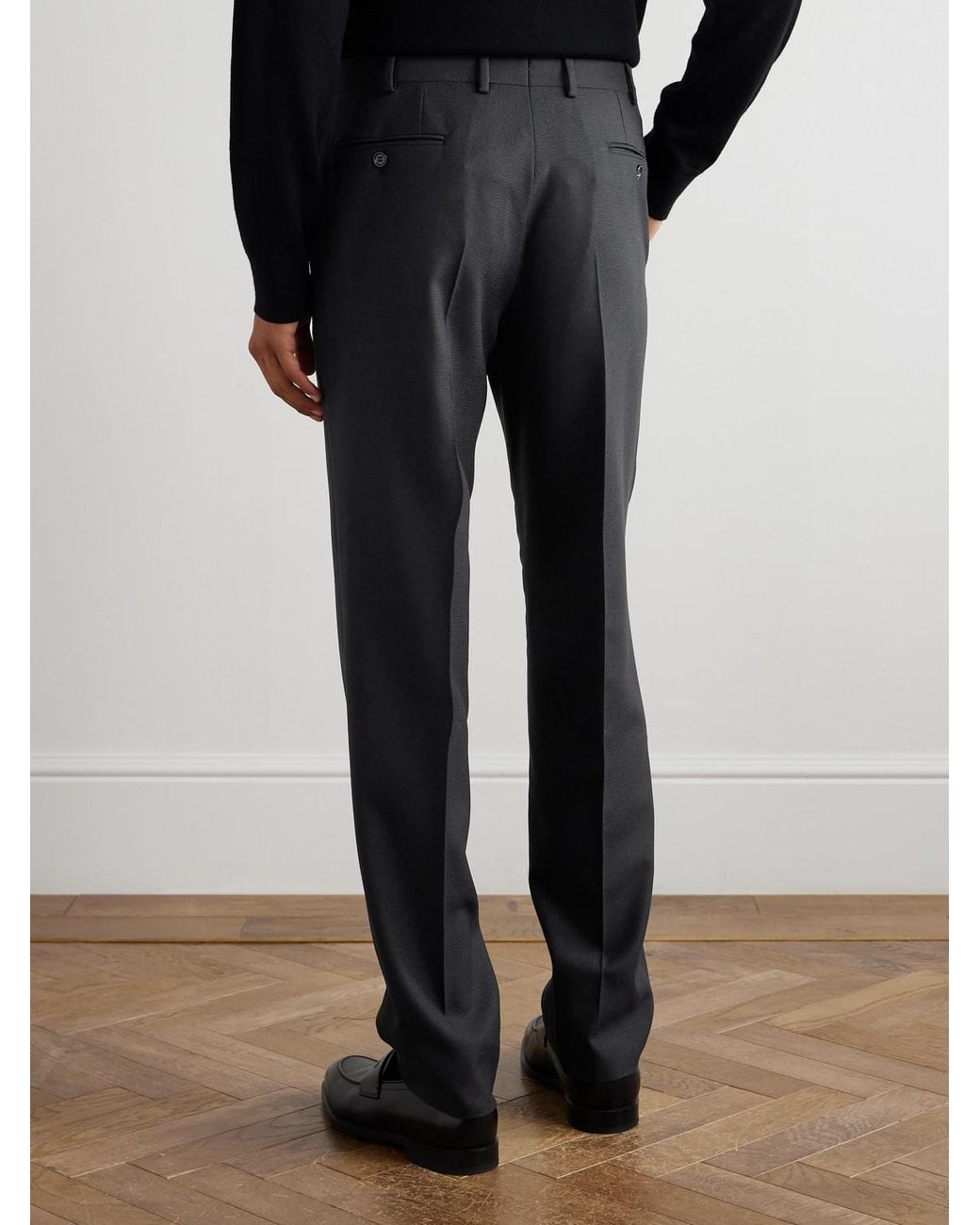 Brioni Blue Straight-leg Wool Suit Trousers for men