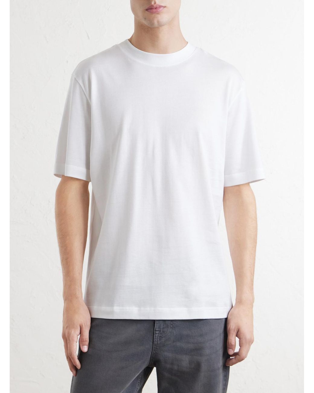 Eleventy White Cotton-Jersey T-Shirt for men
