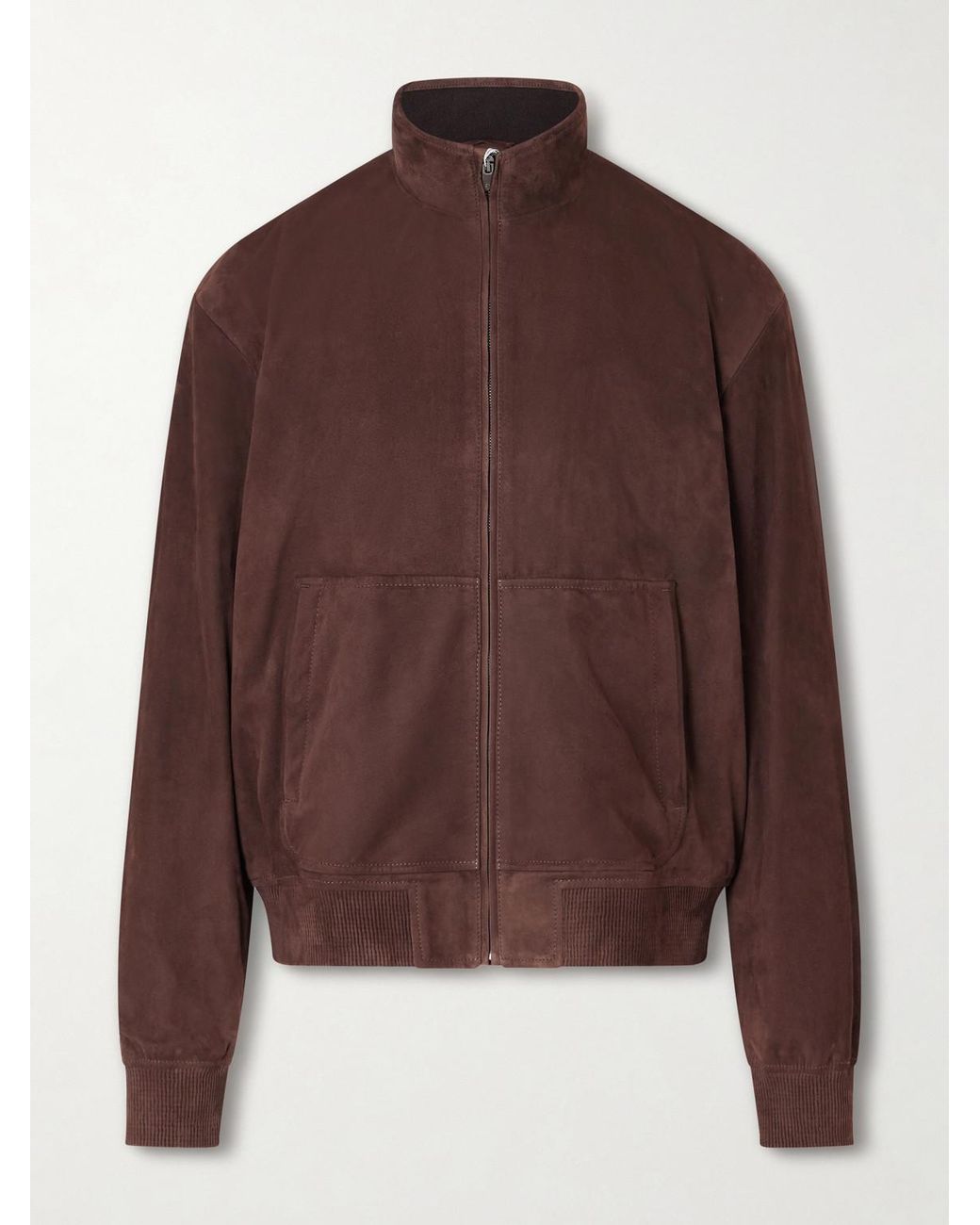 Ralph Lauren Brown Suede Bomber Jacket for men